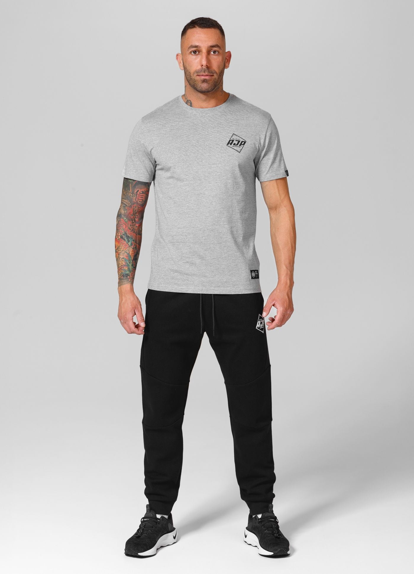 Men's T-Shirt Small Logo AJP - Gray Melange